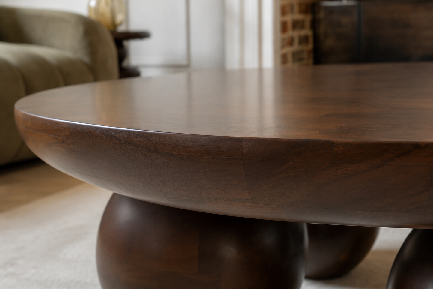 Luxury Round Walnut Coffee Table