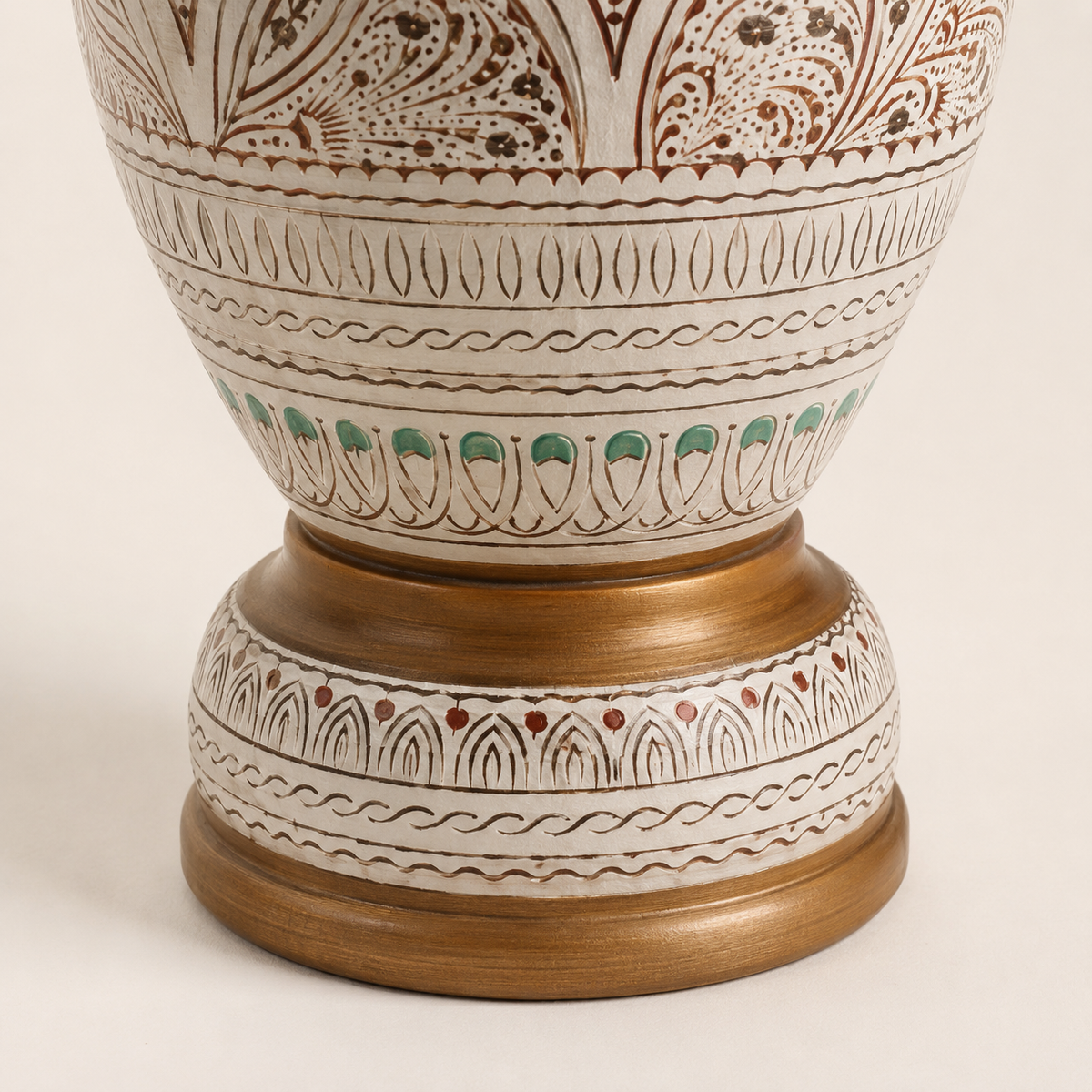 Antique-gold Handcrafted Floor Vase Pair