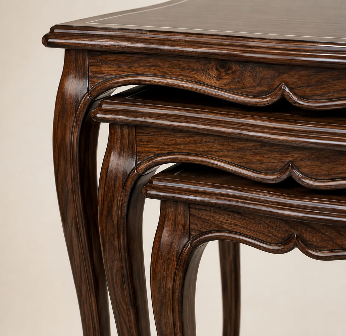 Handcrafted Walnut Inlay Side Table