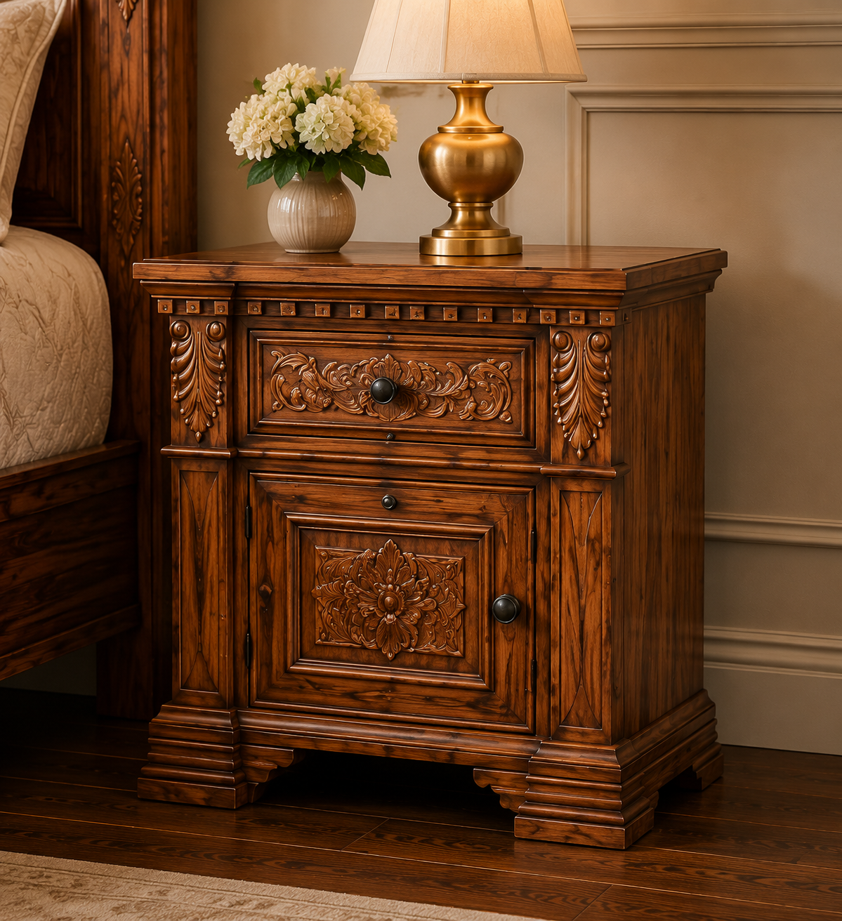 ALAIA’S Royal Carved Sheesham Bedroom Set