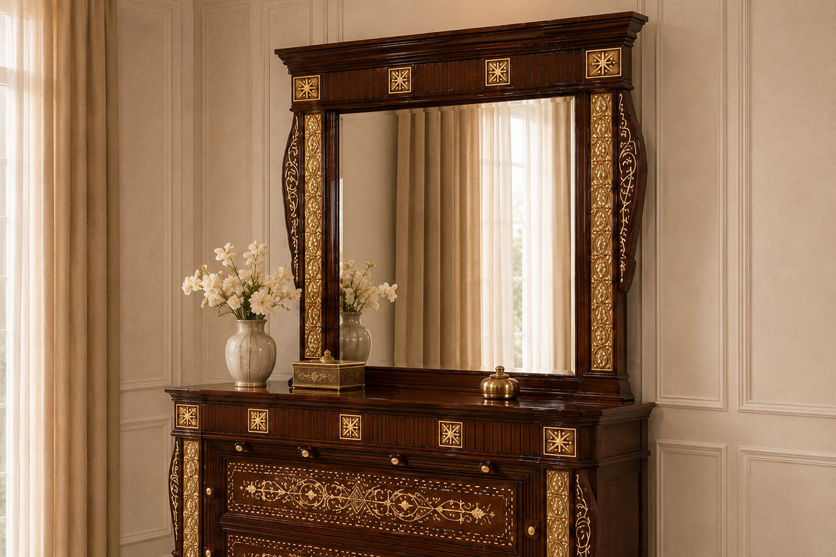 ALAIAS Sheesham Royal Peacock 7-Piece Bedroom Set