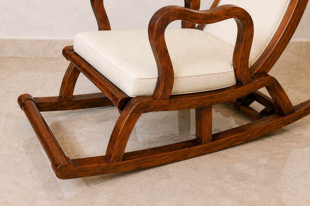 Handcrafted Solid-Wood Rocking Chair Set