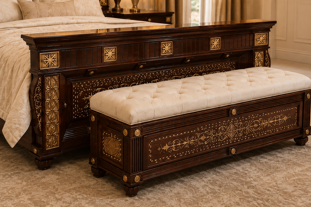 ALAIAS Sheesham Royal Peacock 7-Piece Bedroom Set