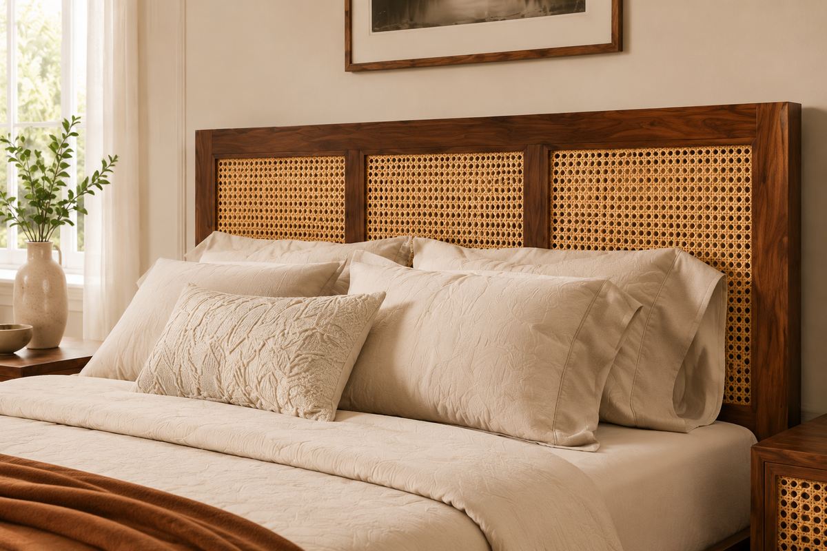 ALAIA’S Sheesham Wood &amp; Cane Bedroom Collection