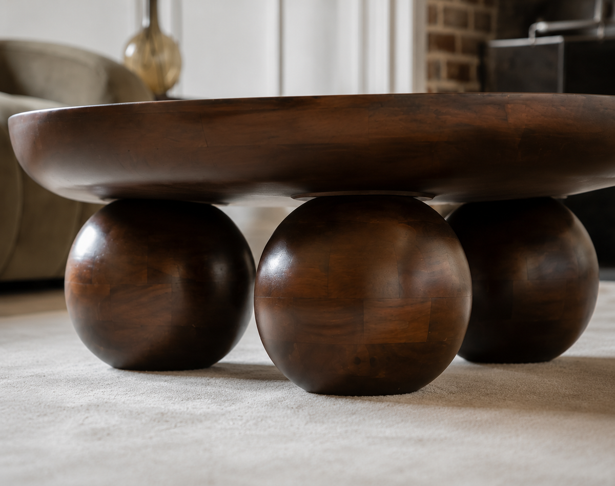 Luxury Round Walnut Coffee Table