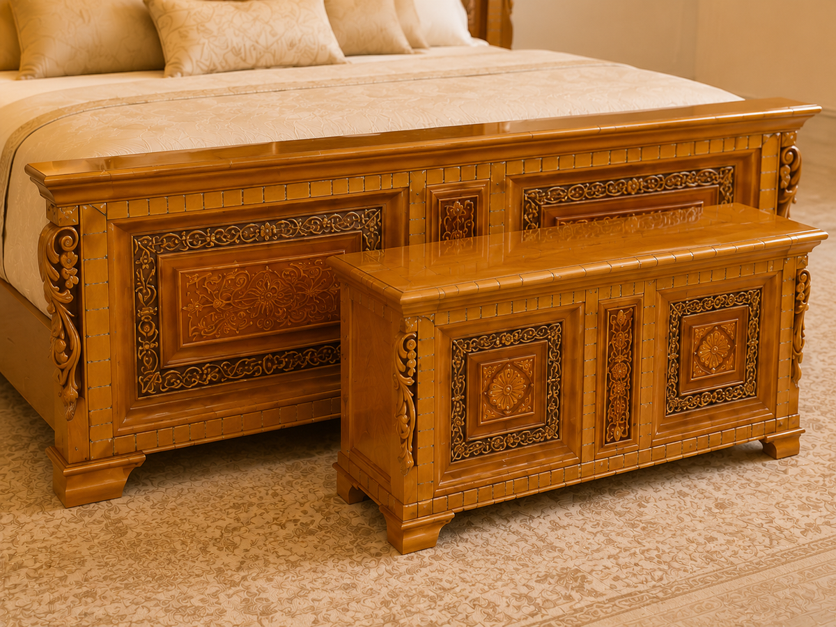 ALAIAS Royal Heritage Handcrafted 7-Piece Bedroom Set