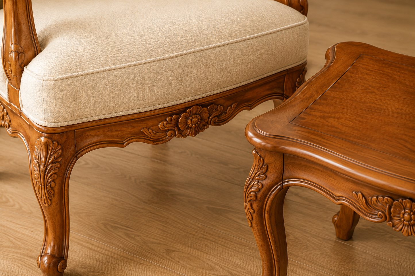 Classic Hand-Carved Wooden Center Set