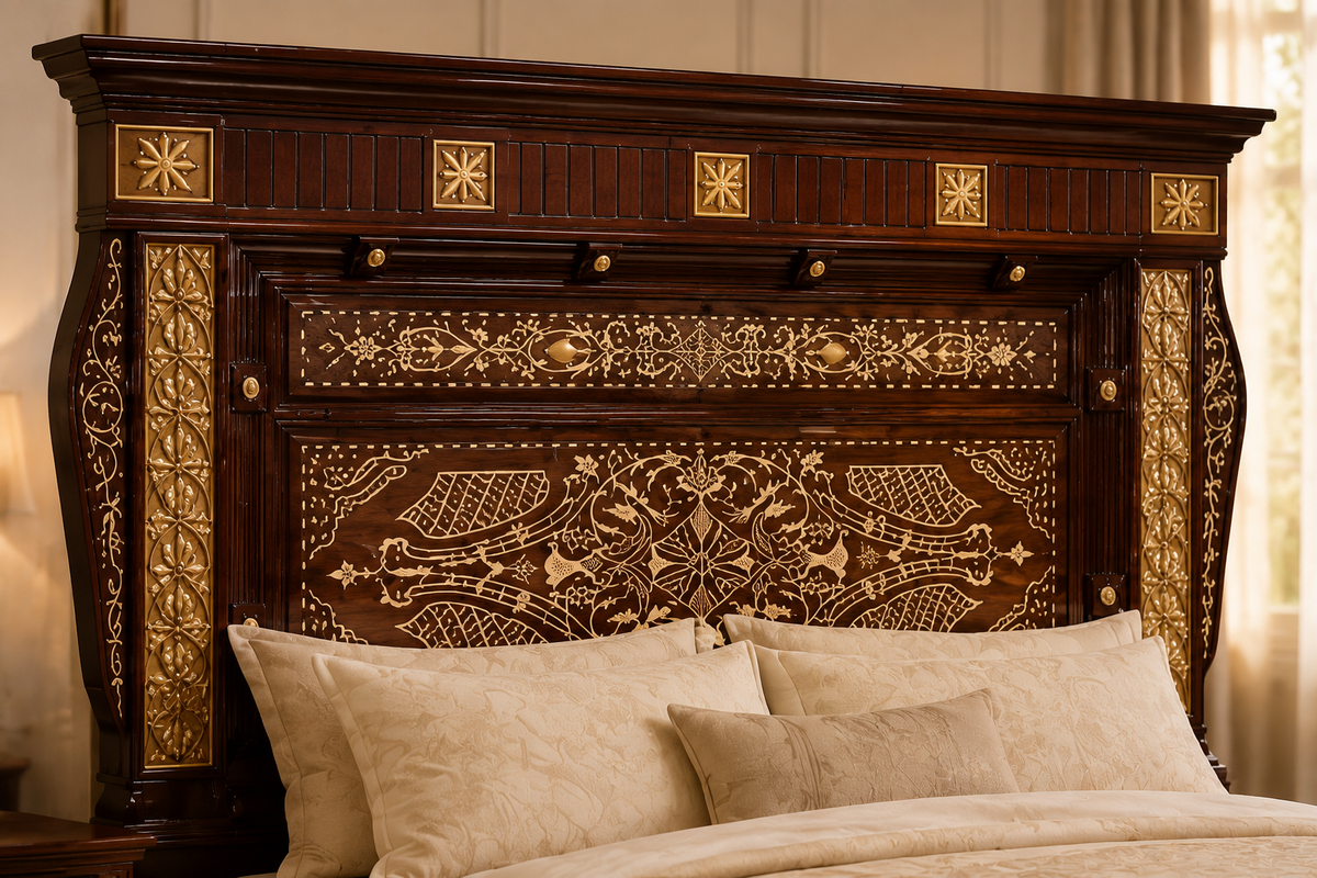 ALAIAS Sheesham Royal Peacock 7-Piece Bedroom Set