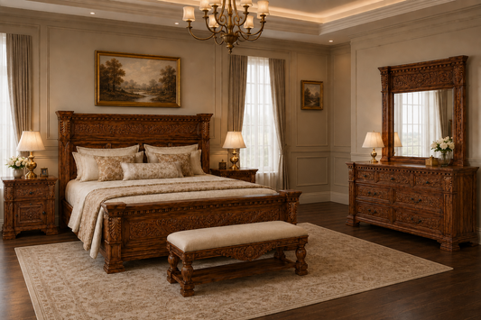 ALAIA’S Royal Carved Sheesham Bedroom Set