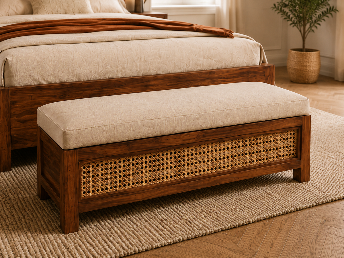 ALAIA’S Sheesham Wood &amp; Cane Bedroom Collection