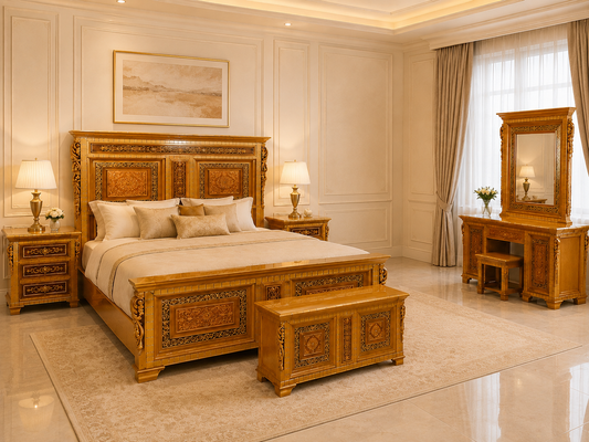 ALAIAS Royal Heritage Handcrafted 7-Piece Bedroom Set