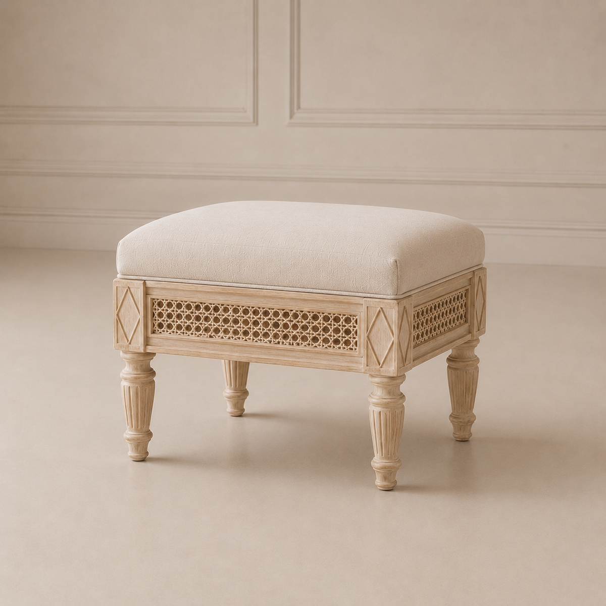White French cane bed set